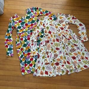 Lot 2 Hanna Andersson 140 US 10 Long Sleeve Skater Dress Pockets Fall Halloween